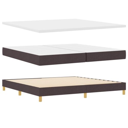 Box spring krevet Tamno smeđa 200 x 200 cm tkanina - Tamno smeđa 200 x 200 cm Prošiveno gumbima Cijena