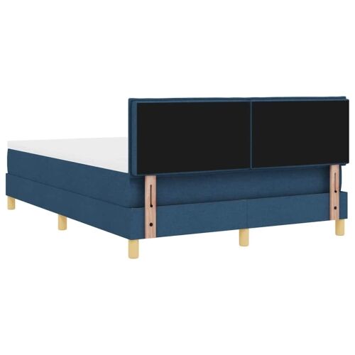 Box spring krevet s jastukom Plava 140 x 190 cm tkanina - Plava 140 x 190 cm Dizajn s rombovima Cijena
