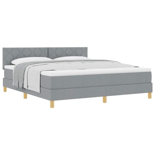 Box spring krevet Svijetlo siva 180 x 200 cm tkanina - Svjetlosiva 180 x 200 cm Dizajn s rombovima Cijena