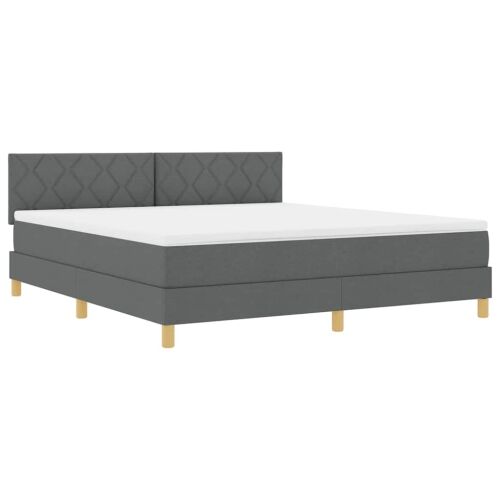 Box spring krevet Tamno siva 180 x 200 cm tkanina - Tamno siva 180 x 200 cm Dizajn s rombovima Cijena