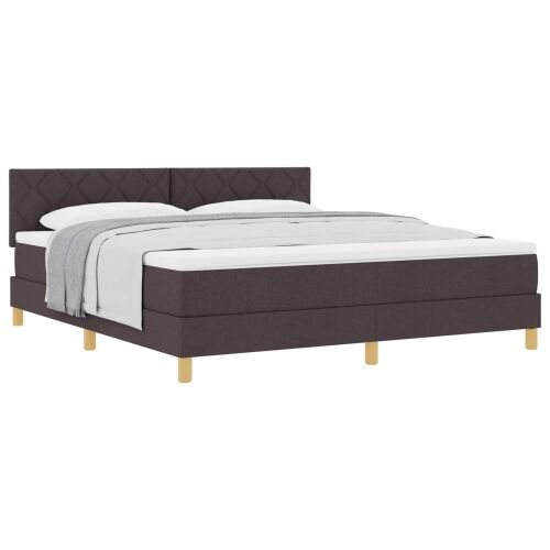 Box spring krevet Tamno smeđa 180 x 200 cm tkanina - Tamno smeđa 180 x 200 cm Dizajn s rombovima Cijena