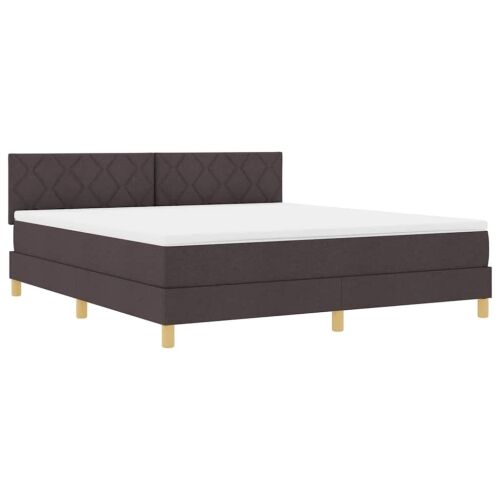 Box spring krevet Tamno smeđa 180 x 200 cm tkanina - Tamno smeđa 180 x 200 cm Dizajn s rombovima Cijena