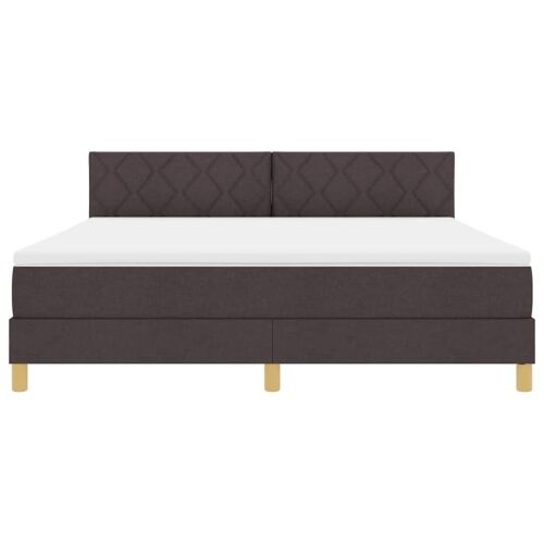 Box spring krevet Tamno smeđa 180 x 200 cm tkanina - Tamno smeđa 180 x 200 cm Dizajn s rombovima Cijena