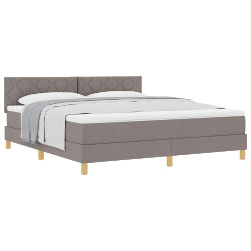 Box spring krevet Sivo-smeđa 180 x 200 cm tkanina - Sivo-smeđa 180 x 200 cm Dizajn s rombovima Cijena