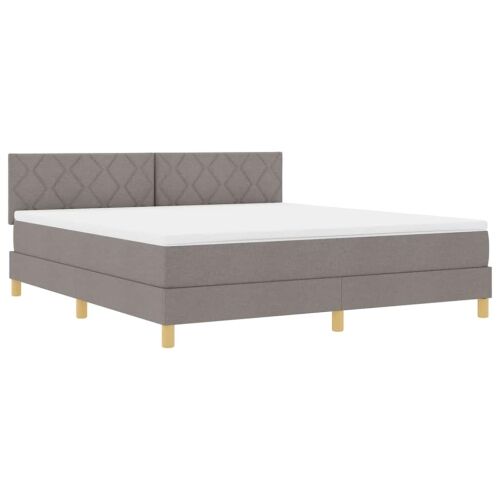 Box spring krevet Sivo-smeđa 180 x 200 cm tkanina - Sivo-smeđa 180 x 200 cm Dizajn s rombovima Cijena