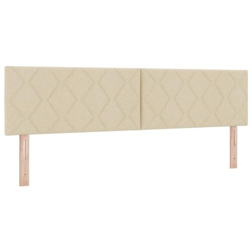 Box spring krevet s jastukom Krema 180 x 200 cm tkanina - Krema 180 x 200 cm Dizajn s rombovima Cijena