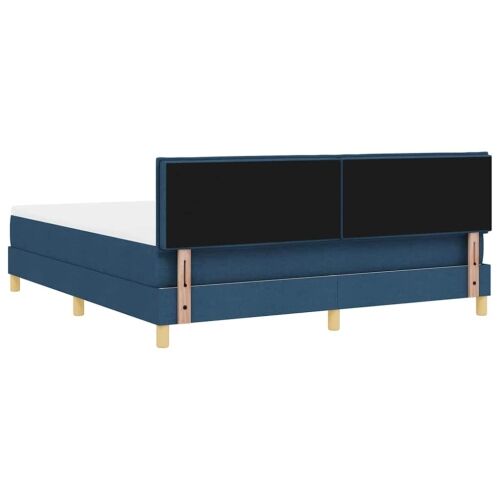 Box spring krevet s jastukom Plava 180 x 200 cm tkanina - Plava 180 x 200 cm Dizajn s rombovima Cijena