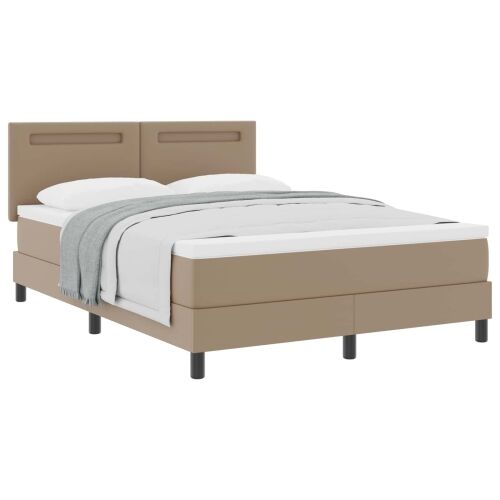 Box spring krevet s madracem Boja cappuccina 160 x 200 cm - Boja cappuccina 160 x 200 cm Jednostavan dizajn s LED Cijena