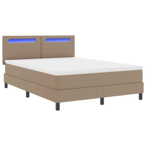 Box spring krevet s madracem Boja cappuccina 160 x 200 cm - Boja cappuccina 160 x 200 cm Jednostavan dizajn s LED Cijena