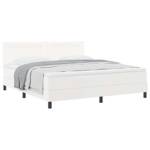 Box spring krevet Bijelo 180 x 200 cm Umjetna koža - Bijelo 180 x 200 cm Jednostavan dizajn s LED Cijena