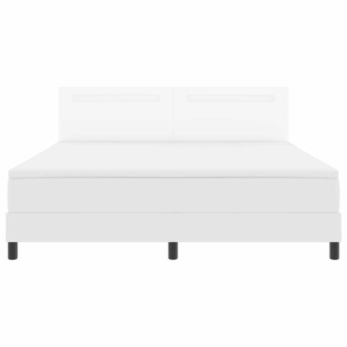 Box spring krevet Bijelo 180 x 200 cm Umjetna koža - Bijelo 180 x 200 cm Jednostavan dizajn s LED Cijena