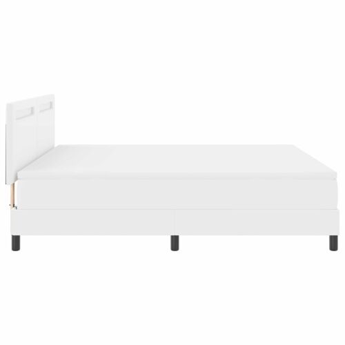 Box spring krevet Bijelo 180 x 200 cm Umjetna koža - Bijelo 180 x 200 cm Jednostavan dizajn s LED Cijena