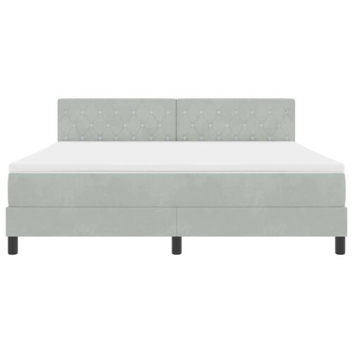 Box spring krevet Svijetlo siva 180 x 200 cm Baršun - Svjetlosiva 180 x 200 cm Kristal s dugmadima Cijena