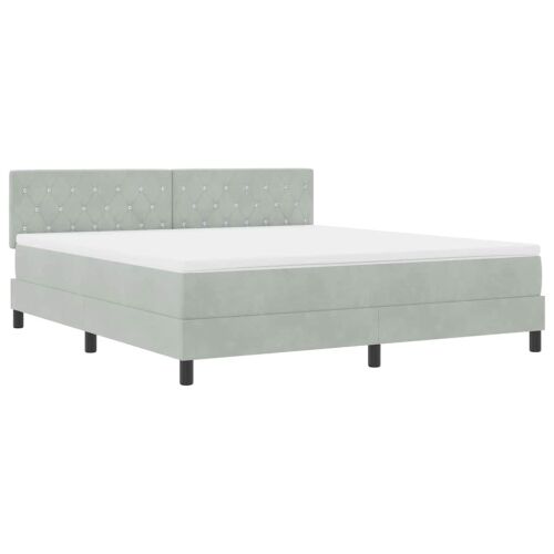 Box spring krevet Svijetlo siva 180 x 200 cm Baršun - Svjetlosiva 180 x 200 cm Kristal s dugmadima Cijena