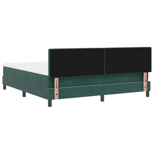 Box spring krevet Tamnozelena 180 x 200 cm Baršun - Tamnozelena 180 x 200 cm Kristal s dugmadima Cijena