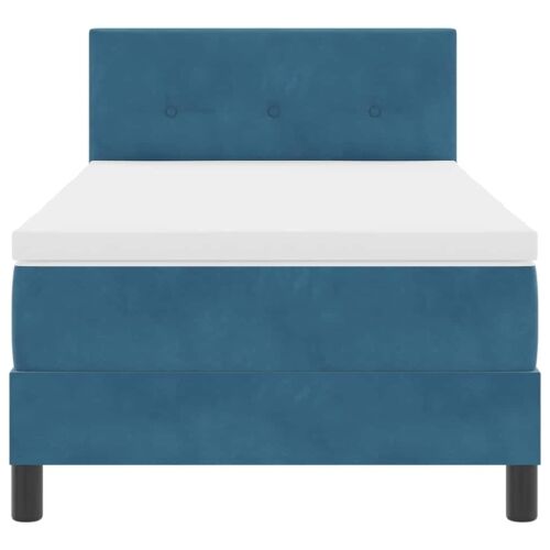 Box spring krevet Tamno plava 80 x 200 cm Baršun - Tamno plava 80 x 200 cm Prošiveno gumbima Cijena