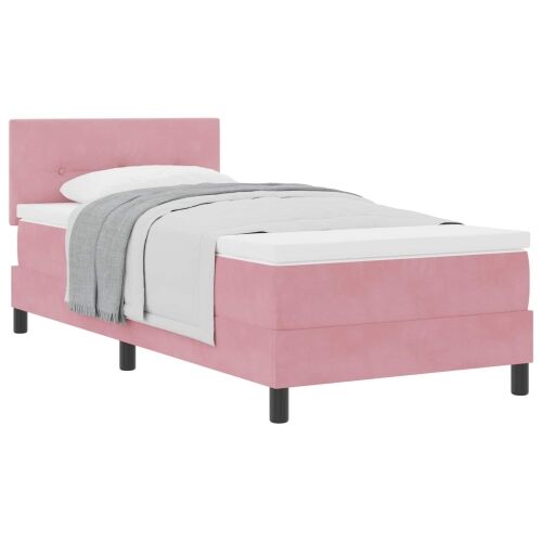 Box spring krevet Ružičasta 80 x 200 cm Baršun - Ružičasta 80 x 200 cm Prošiveno gumbima Cijena