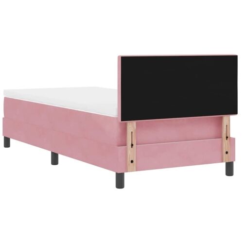 Box spring krevet Ružičasta 100 x 200 cm Baršun - Ružičasta 100 x 200 cm Prošiveno gumbima Cijena