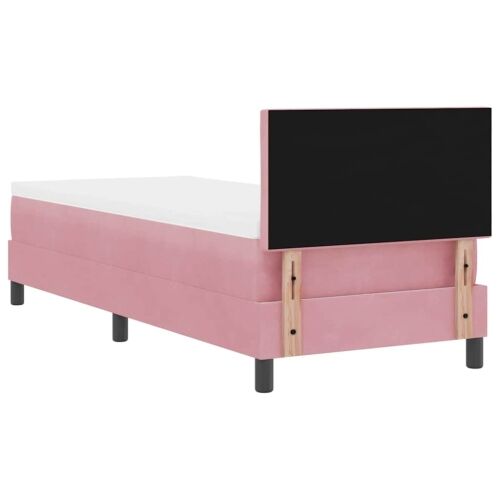 Box spring krevet Ružičasta 80 x 200 cm Baršun - Ružičasta 80 x 200 cm Dizajn s rombovima Cijena