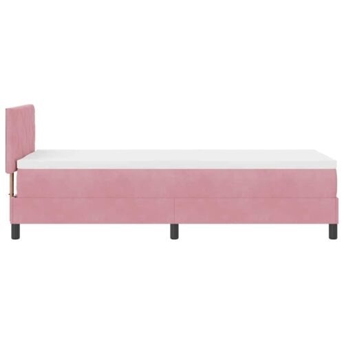 Box spring krevet Ružičasta 80 x 200 cm Baršun - Ružičasta 80 x 200 cm Dizajn s rombovima Cijena