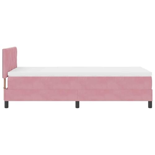 Box spring krevet Ružičasta 90 x 190 cm Baršun - Ružičasta 90 x 190 cm Dizajn s rombovima Cijena
