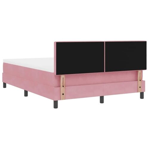 Box spring krevet Ružičasta 140 x 200 cm Baršun - Ružičasta 140 x 200 cm Dizajn s rombovima Cijena