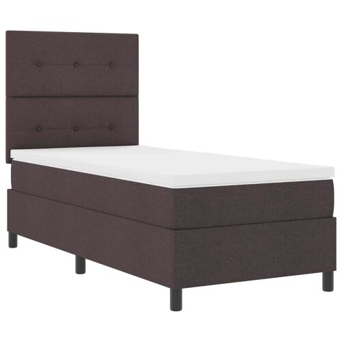 Box spring krevet Tamno smeđa 100 x 200 cm tkanina - Tamno smeđa 100 x 200 cm Prošiveno gumbima Cijena