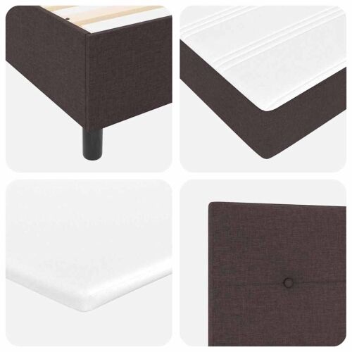 Box spring krevet Tamno smeđa 100 x 200 cm tkanina - Tamno smeđa 100 x 200 cm Prošiveno gumbima Cijena