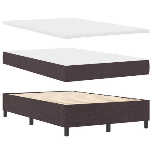 Box spring krevet Tamno smeđa 120 x 200 cm tkanina - Tamno smeđa 120 x 200 cm Prošiveno gumbima Cijena
