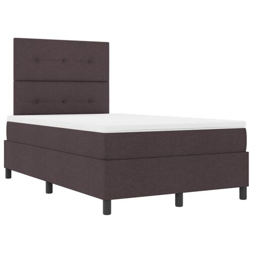 Box spring krevet Tamno smeđa 120 x 200 cm tkanina - Tamno smeđa 120 x 200 cm Prošiveno gumbima Cijena