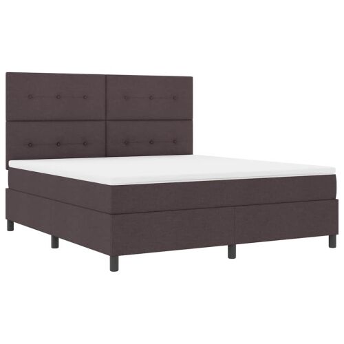 Box spring krevet Tamno smeđa 180 x 200 cm tkanina - Tamno smeđa 180 x 200 cm Prošiveno gumbima Cijena
