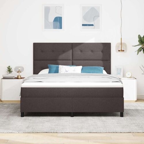 Box spring krevet Tamno smeđa 180 x 200 cm tkanina - Tamno smeđa 180 x 200 cm Prošiveno gumbima Cijena