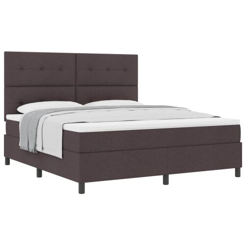 Box spring krevet Tamno smeđa 180 x 200 cm tkanina - Tamno smeđa 180 x 200 cm Prošiveno gumbima Cijena