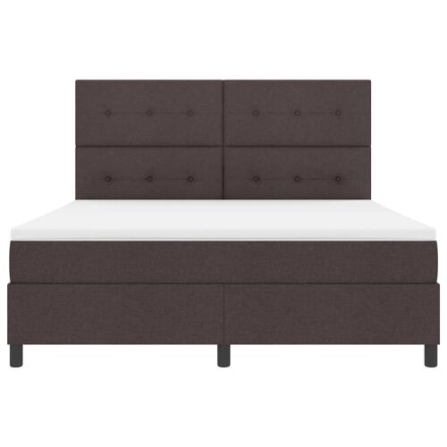 Box spring krevet Tamno smeđa 180 x 200 cm tkanina - Tamno smeđa 180 x 200 cm Prošiveno gumbima Cijena