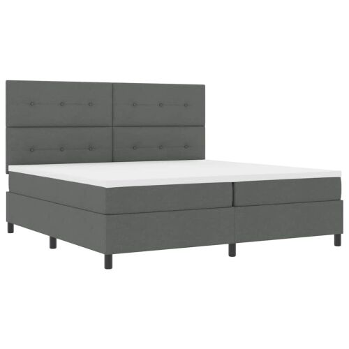 Box spring krevet Tamno siva 200 x 200 cm tkanina - Tamno siva 200 x 200 cm Prošiveno gumbima Cijena