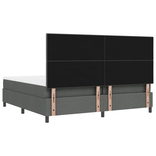 Box spring krevet Tamno siva 200 x 200 cm tkanina - Tamno siva 200 x 200 cm Prošiveno gumbima Cijena