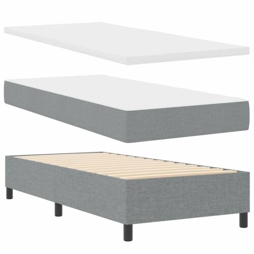 Box spring krevet Svijetlo siva 90 x 190 cm tkanina - Svjetlosiva 90 x 190 cm Dizajn s rombovima Cijena