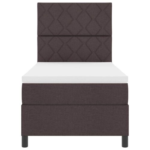Box spring krevet Tamno smeđa 90 x 190 cm tkanina - Tamno smeđa 90 x 190 cm Dizajn s rombovima Cijena