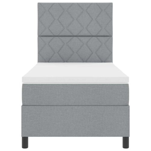 Box spring krevet Svijetlo siva 90 x 200 cm tkanina - Svjetlosiva 90 x 200 cm Dizajn s rombovima Cijena