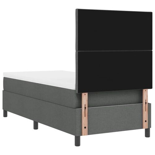 Box spring krevet Tamno siva 90 x 200 cm tkanina - Tamno siva 90 x 200 cm Dizajn s rombovima Cijena