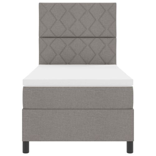 Box spring krevet Sivo-smeđa 90 x 200 cm tkanina - Sivo-smeđa 90 x 200 cm Dizajn s rombovima Cijena