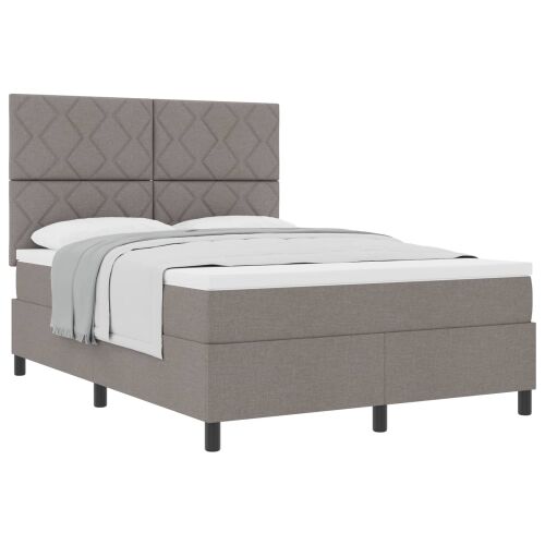 Box spring krevet Sivo-smeđa 140 x 190 cm tkanina - Sivo-smeđa 140 x 190 cm Dizajn s rombovima Cijena