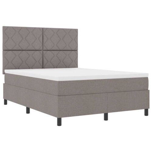 Box spring krevet Sivo-smeđa 140 x 190 cm tkanina - Sivo-smeđa 140 x 190 cm Dizajn s rombovima Cijena