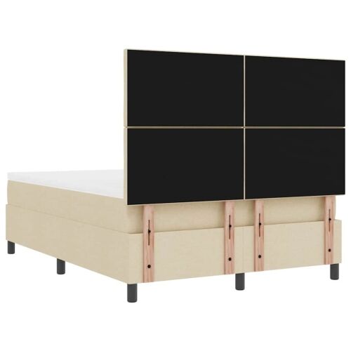 Box spring krevet s uzglavljem Krema 160 x 200 cm tkanina - Krema 160 x 200 cm Dizajn s rombovima Cijena