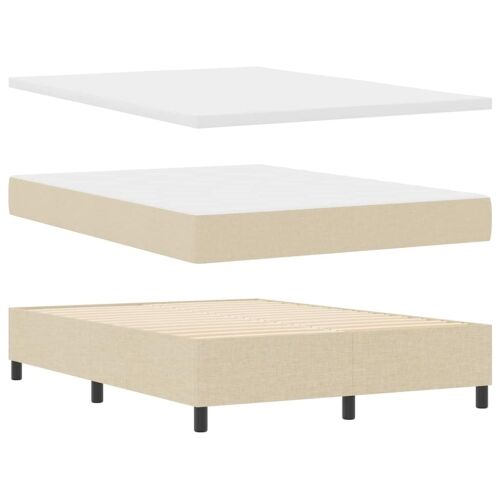 Box spring krevet s uzglavljem Krema 160 x 200 cm tkanina - Krema 160 x 200 cm Dizajn s rombovima Cijena