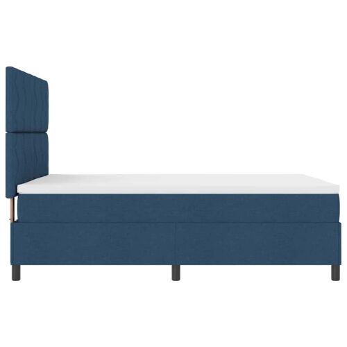 Box spring krevet s uzglavljem Plava 160 x 200 cm tkanina - Plava 160 x 200 cm Dizajn s rombovima Cijena