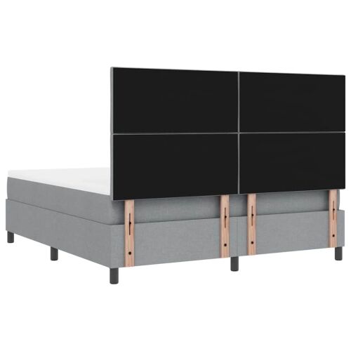 Box spring krevet Svijetlo siva 180 x 200 cm tkanina - Svjetlosiva 180 x 200 cm Dizajn s rombovima Cijena