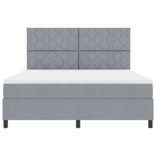 Box spring krevet Svijetlo siva 180 x 200 cm tkanina - Svjetlosiva 180 x 200 cm Dizajn s rombovima Cijena