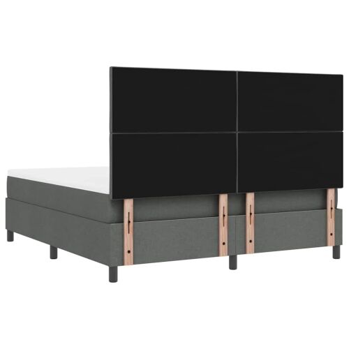 Box spring krevet Tamno siva 180 x 200 cm tkanina - Tamno siva 180 x 200 cm Dizajn s rombovima Cijena