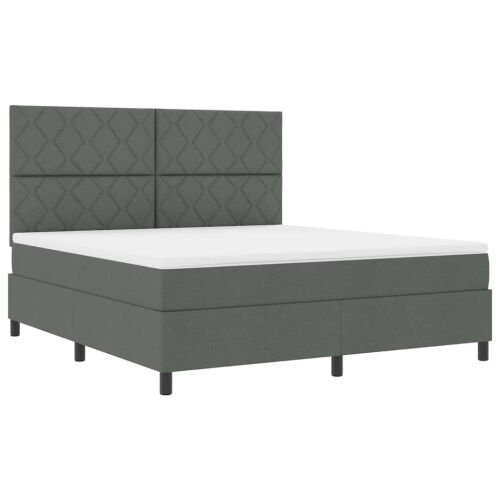 Box spring krevet Tamno siva 180 x 200 cm tkanina - Tamno siva 180 x 200 cm Dizajn s rombovima Cijena